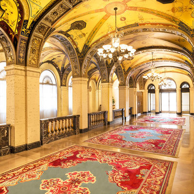 Tapis de soie artisanale antidérapant pour les couloirs des hôtels 5 étoiles et les chambres commerciales