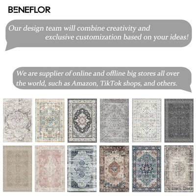 Tissu de chambre imprimé sur mesure en polyester tufté pour tapis de salon écologique