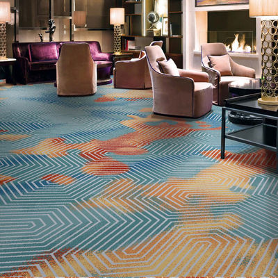 Plancher de l'hôtel 5 étoiles Design personnalisé Tapis Axminster avec matériel de support de jute / PP