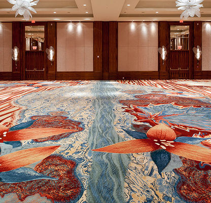 Tapis à motifs de luxe fabriqués à la machine pour les planchers de salles de banquet ignifuges dans les hôtels
