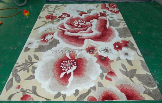 Tapis oriental en laine tuffée en boucle avec un design et une couleur personnalisables