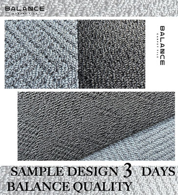 Carreaux de tapis de bureau modulaires rectangulaires 60 x 60 avec support en PVC et motif géométrique