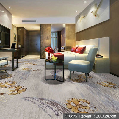 Design floral rectangulaire Tufted laine PP Matériau Nylon tapis imprimé pour le hall d'entrée