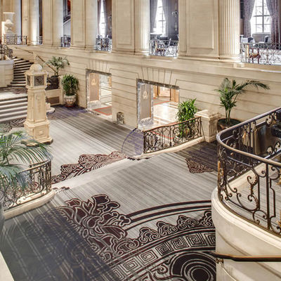 Chambre d'hôtel 100% Nylon Imprimé Broadloom Cut Pile Tapis d'hôtel de 4m/3.66m de largeur