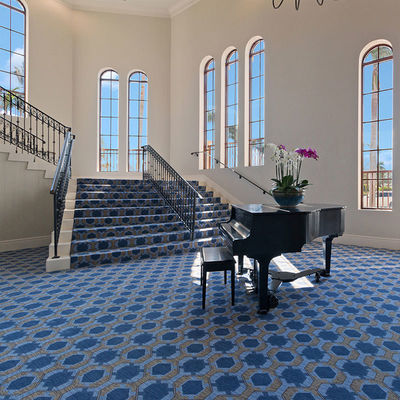 Rouleau de tapis imprimé sur mesure pour hôtels avec fond de pile moyenne et de jute