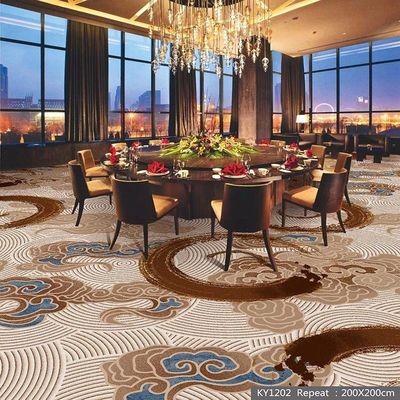 Tapis d'hôtel pour salle de banquet ignifuge à hauteur moyenne et conception imprimée en 3D
