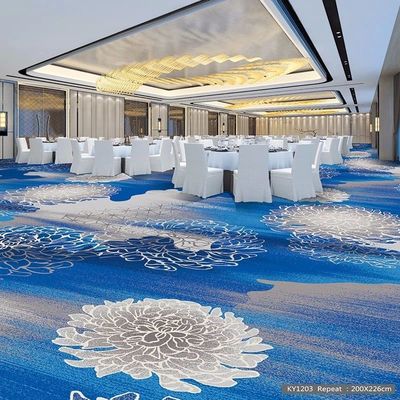 Tapis d'hôtel pour salle de banquet ignifuge à hauteur moyenne et conception imprimée en 3D