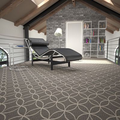 Tapis de sol de salle de banquet en laine grise moderne et en nylon pour les couloirs des chambres d'hôtel