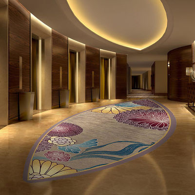 Tapis de chambre d'hôtel 100% nylon imprimé en boucle antidérapante technique tissée pour couloir