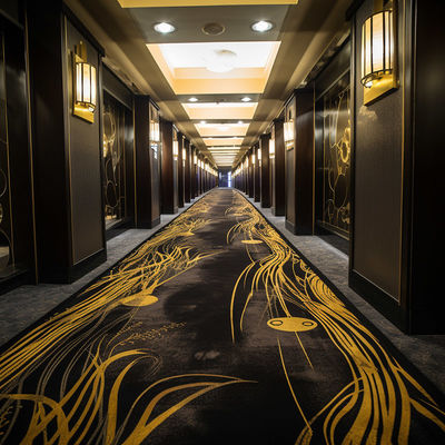 Tapis de salle de banquet imprimé sur mesure en mélange de laine et de nylon pour la décoration d'hôtel