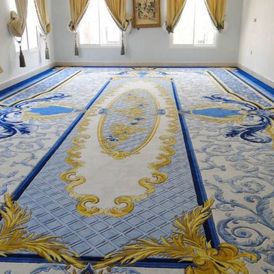 Tapis 3D à la main moelleux doux carré métrique laine et soie motif sur mesure pour hôtel de luxe