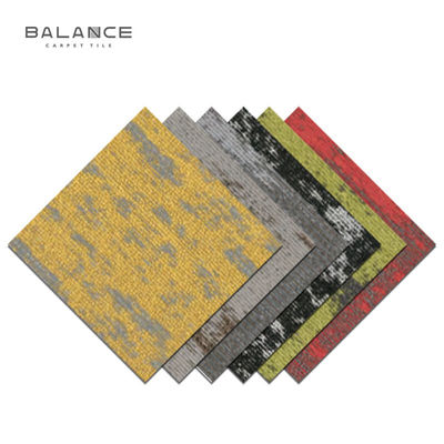 Abstract Modèle 100% Nylon 6 Pvc Carpet de soutien pour les espaces commerciaux en jaune