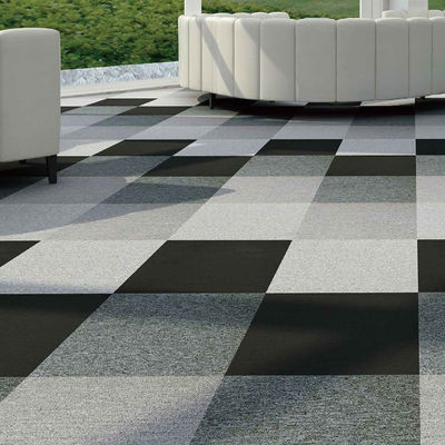 Résumé Pékin Silverstone Acoustique Carpet Noir et Blanc Carreaux tissés Coupe Piles Carpet Carré Chambre à coucher Porte extérieure Golf Prière Matériau PP