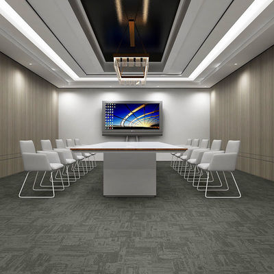 Carreaux modulaires pour bureaux commerciaux en nylon en pile en boucle grise avec support en PVC commercial