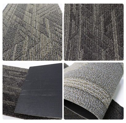 Carreaux de tapis en nylon modernes commerciaux à coussin abstrait 50x50 en PVC PP pour hôtel