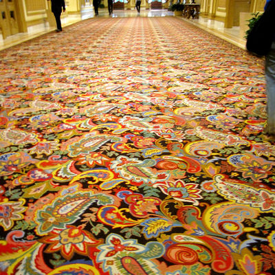 Rectangle Axminster Imprimé Résistant au feu Salle de banquet Salle de mariage Théâtre Hôtel Laine Tapis de luxe
