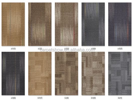 5.0 mm Épaisseur totale Carreaux de sol à motifs en bois en nylon pour les surfaces carrées