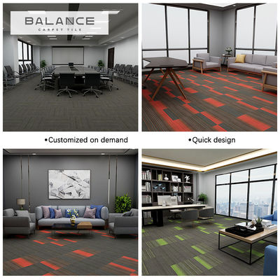 50x50 Carpet modulaire de bureau Carreaux en boucle en pile PP Carpetes carrées en nylon/bitume