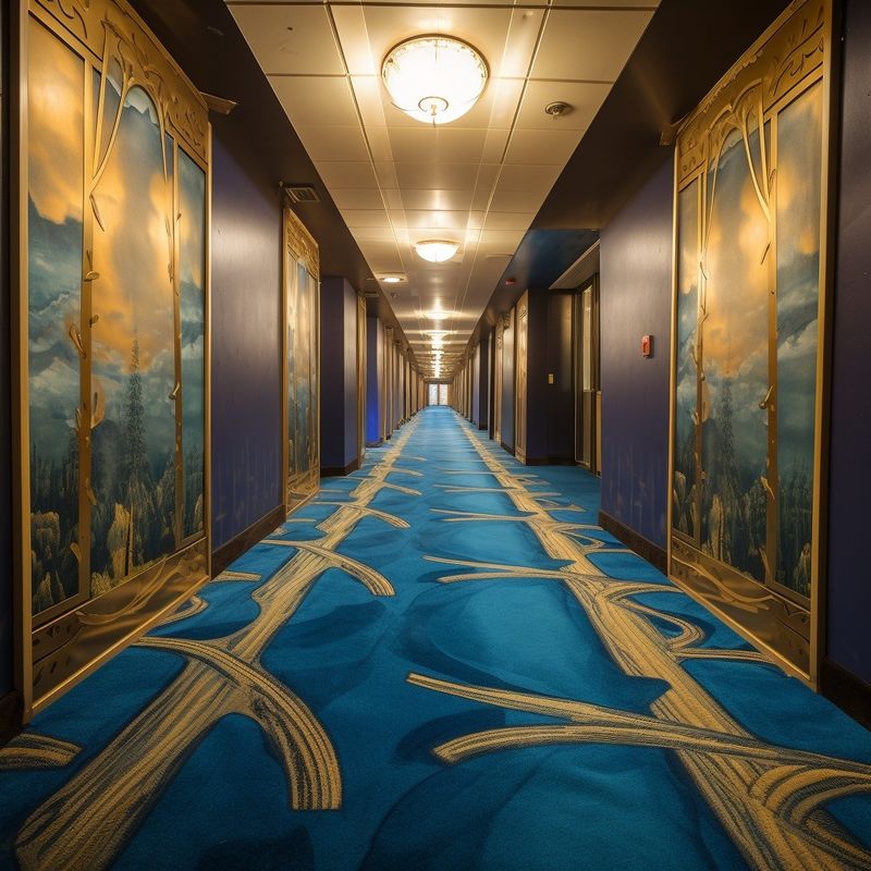 Tapis d'impression en nylon en tufts luxueux pour les couloirs et les chambres des hôtels de design moderne