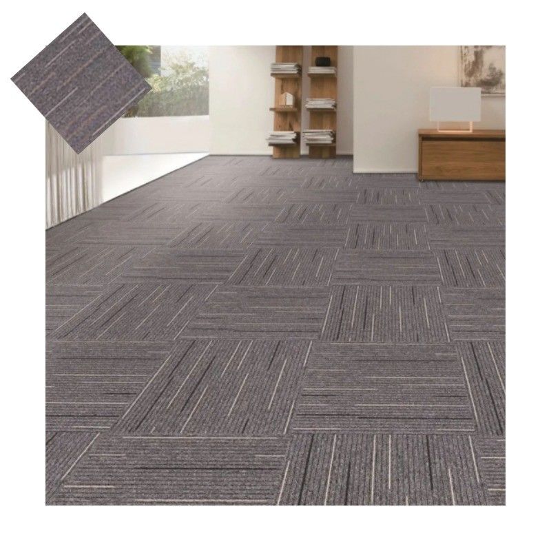 Carreaux de tapis Pékin 50x50 Hôtel de luxe PP Jacquard Commercial Office plancher en PVC antidérapant