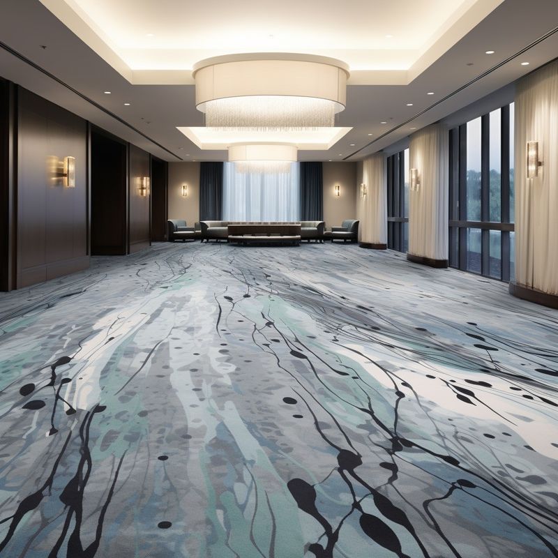 Corridor du hall de l'hôtel Rouleau de tapis à Silverstone Design imprimé pour un hôtel de luxe moderne