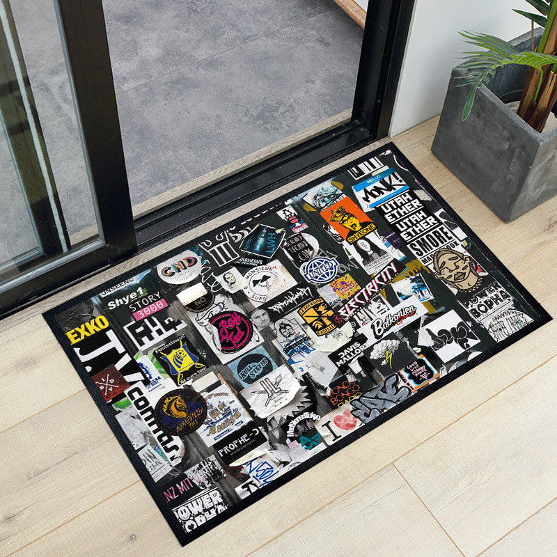 Logo personnalisable support de tapis de porte personnalisation et modèle abstrait pour un ajustement parfait