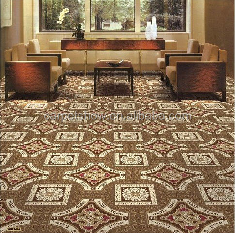 Couleur personnalisée Wilton tissé 4m Rouleau de motif floral Tapis mur à mur en 100% nylon