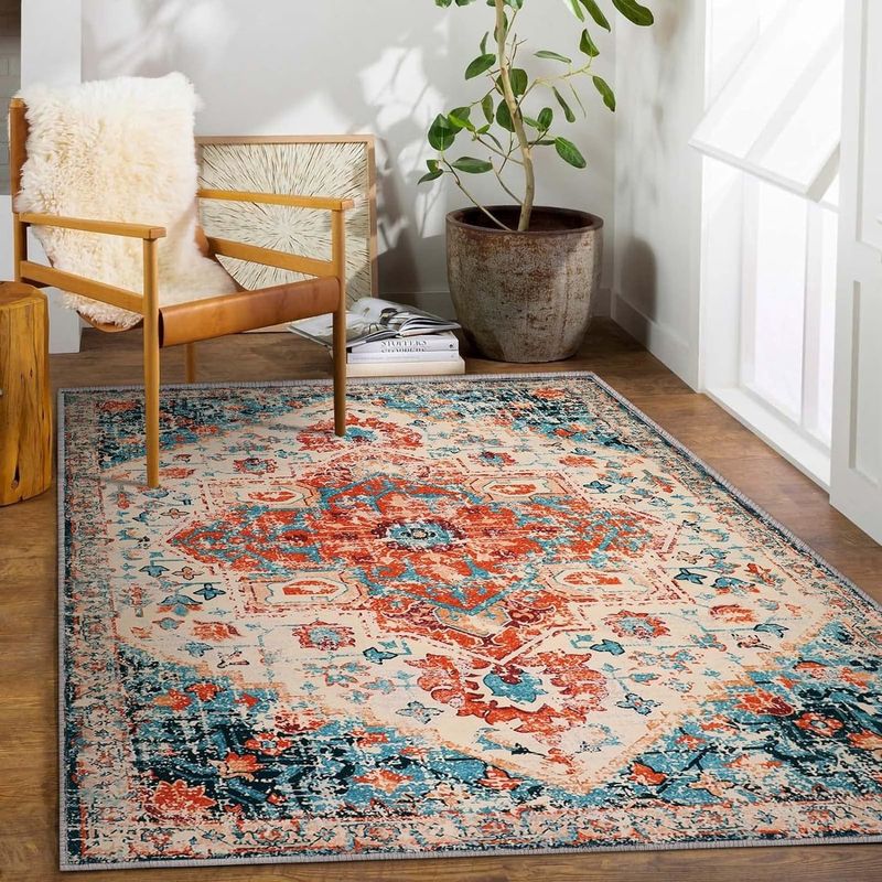 Tapis moelleux modernes faits à la main pour le salon Tapis moelleux imprimé nordique écologique