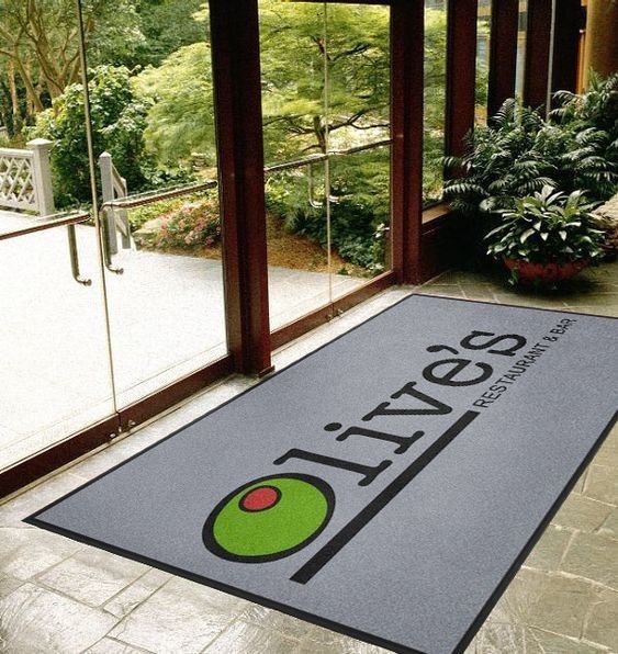 Décoration de la maison Rectangle Tapis personnalisé Logo imprimé Tapis de porte pour entrée intérieure extérieure