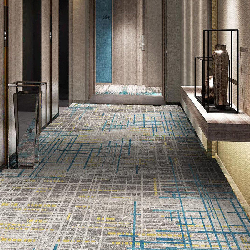 Tapis de chambre d'hôtel 100% nylon imprimé en boucle antidérapante technique tissée pour couloir