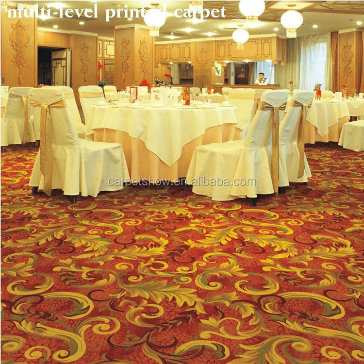 Couleur personnalisée Tapis imprimé en 100% nylon pour hôtels Salles de banquet Chambres à coucher PVC décoratif extérieur
