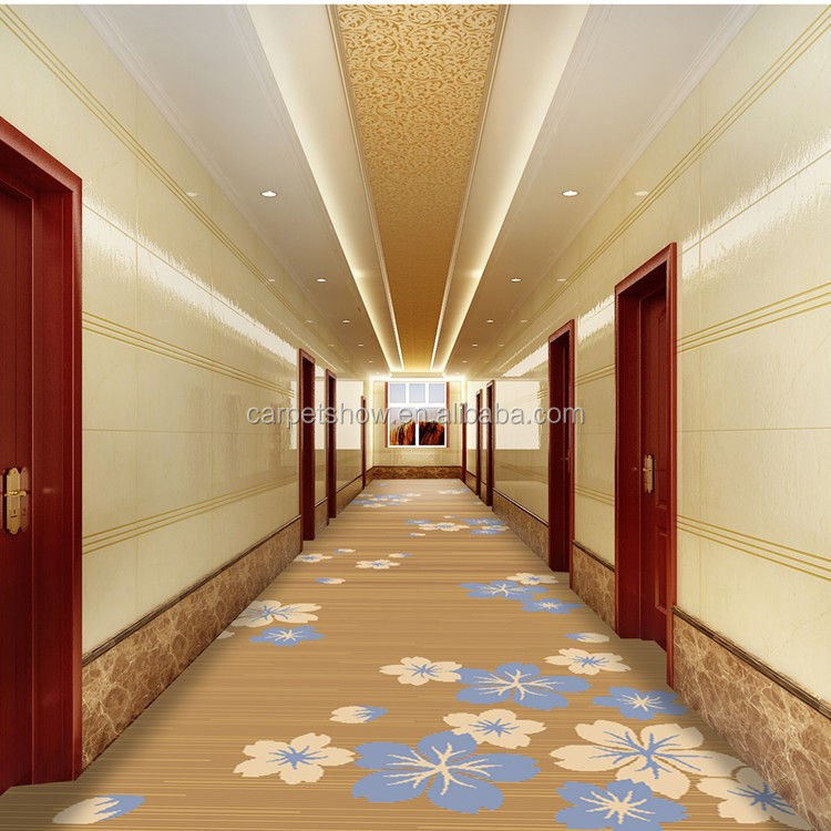 Soutenir les tailles personnalisées Tapis de couloir d'hôtel modernes avec conception de jacquard floral personnalisé