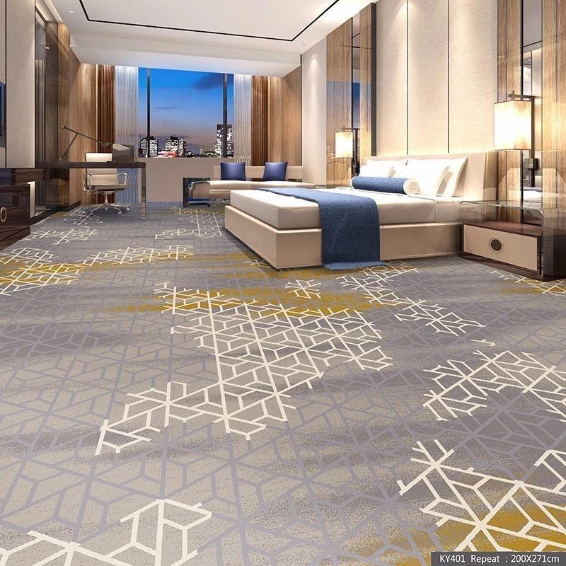 Tapis tissé à la machine avec des piles coupées Construction dans le hall de l'hôtel de luxe 5 étoiles