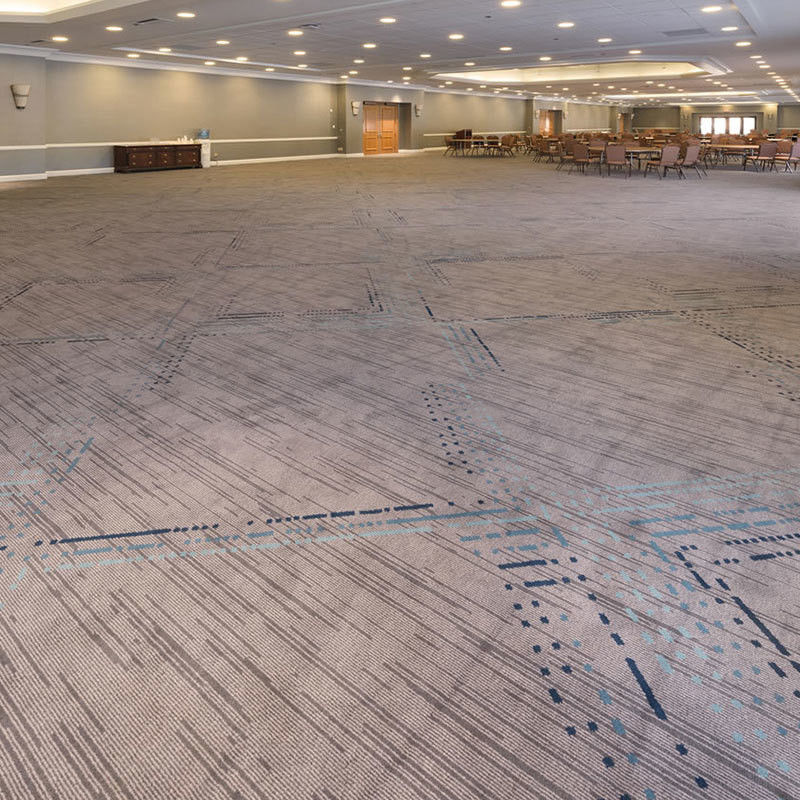 Tapeau en nylon 2m x 4m rayé bleu résistant au feu pour le couloir de l'hôtel