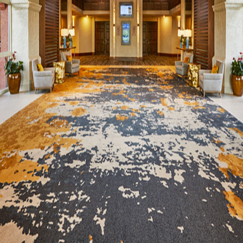 Salle de banquet PET AMIQUE Logo personnalisé Nom Grade PP Chambre d'hôtel Carpet Tiles Impression